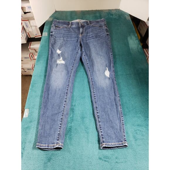 Torrid Jeans Size 16 Womens Blue Elastic Waist Stretch Mid Rise Bombshell Skinny - Picture 1 of 12